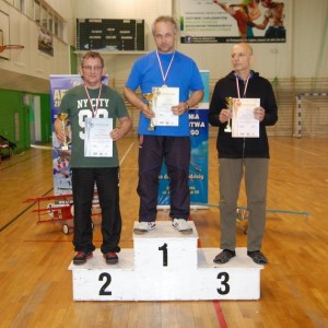 Podium Senior: 2. Leszek Kryszczuk, 1. Robert Kopacz, 3. Tadeusz Stachnik