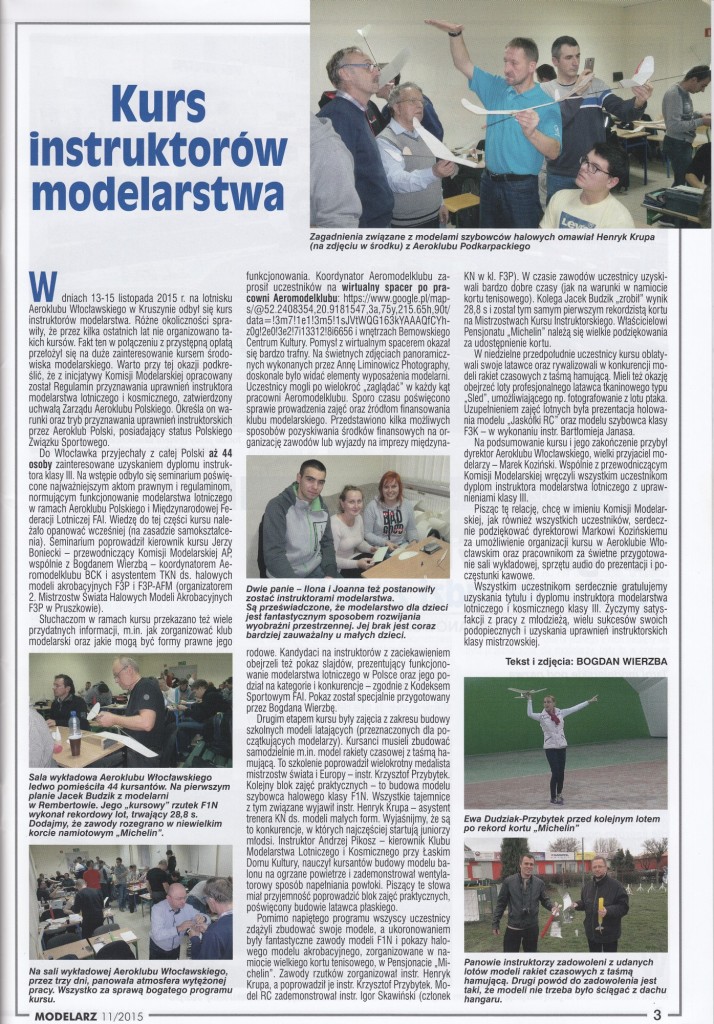 Kurs Instruktorów - Modelarz