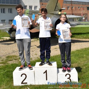 Podium F1G junior młodszy. 2. Kacper Borkowski, 1. Kamil Rudziński, 3. Zofia Zdancewicz