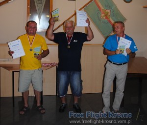 Podium F1C: 2. Mariusz Gąsiorowski, 1. Marek Roman, 3. Edward Burek