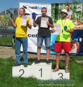 Podium F1A senior: 2. Dariusz Stężalski, 1. Michał Słyś, 3. Henryk Krupa