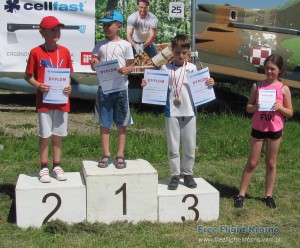 Podium F1A/M: 2. Damian Drwięga, 1. Nataniel Pietrusa, 3. Dominik Królicki, 4. Kaja Kaliniecka