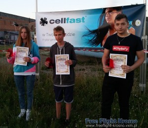 Podium F1H junior młodszy: 2. Roksana Gądek, 1. Jakub Ździeblik, 3. Michał Wszołek