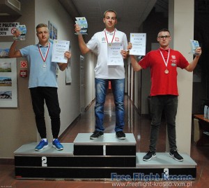 Podium F1A: 2. Piotr Wielosz Hałasa, 1. Michał Słyś, 3. Michał Śliwiński