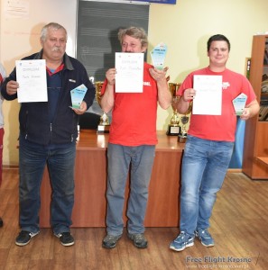 Podium Jasna Góra Cup - F1C: 2. Marek Roman, 1. Piotr Plachetka (na fot. T. Lipski), 3. Edward Burek (na fot. P. Straś)