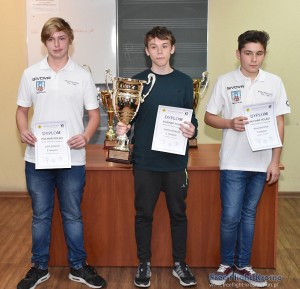 Podium klasyfikacji końcowej PP F1A junior: 2. Jakub Kasperski, 1. Seweryn Nowaczyk, 3. Błażej Stachowski