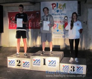 Podium F1A junior: 2. Dominik Skwarek, 1. Seweryn Nowczyk, 3. Roksana Gądek