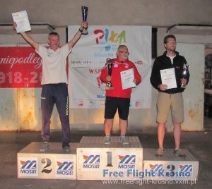 Podium F1A Standard: 2. Radosław Oporowski, 1. Ryszard Lewandowski, 3. Stanisław Kubit (nieobecny na zakończeniu)