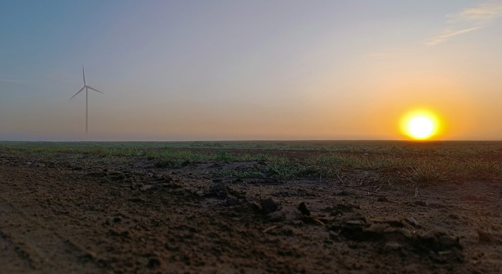 Wschód słońca nad polami koło Lubasza